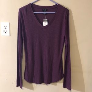 Rue 21 plum colored long sleeve v neck